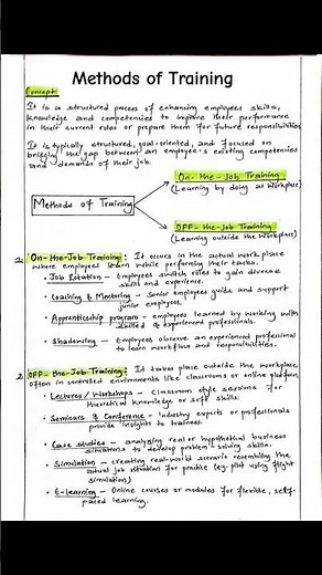 HRM Note - Concept and Methods of Training #studytime