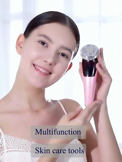 Using the Anlan Facial Massager With EMS LED light therapy & Sonic Vibration device.