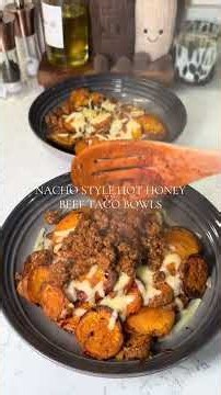 Nacho style hot honey taco beef bowls A take on the viral recipe !! Ingredients: 4 sweet potatoes -