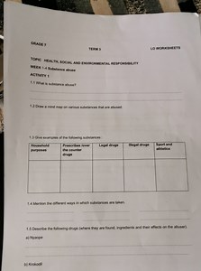 GRADE 7TERM 3LO WORKSHEETSTOPIC: HEALTH, SOCIAL AND ENVIRON... | Filo