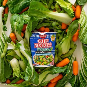 You asked for it. You got it! Introducing our new Nissin Cup Noodles Very Veggie Soy Sauce Flavor! With no added MSG and no artificial flavors, we're bringing this new vegetarian cup with a full serving of veggies to you! | Original Cup Noodles
