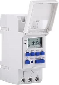 Programmable Time Relay Weekly Digital Timer Switch DIN Rail Mount 7-Day 16A On 8A Off THC 15A LCD Display Timer (110V)