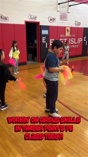1.6K views · 21 reactions | Workin’ on circus skills in Timber Point’s PE class today! | East Islip Union Free School District | Facebook