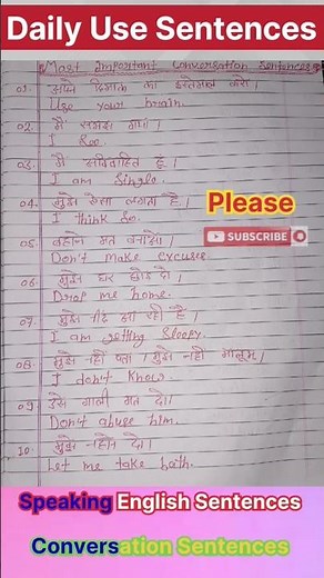 Daily Use Conversation Sentences! Spoken English Grammar