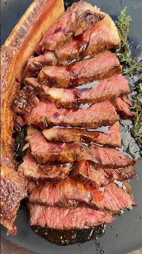 Cowboy steak with a Worcestershire glaze