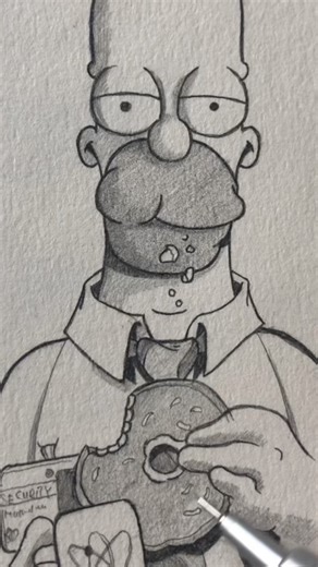 Homer Simpson Sketch! ✏️🍩 #drawing #shortsviral #art