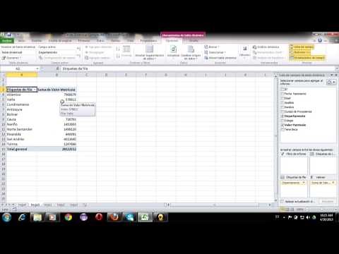 Tabla dinamica que suma valores