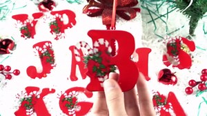 26 Christmas Letter Ornaments, Christmas Tree Decoration Personalized Hanging Pendant, DIY Hanging Xmas Ornament (K)