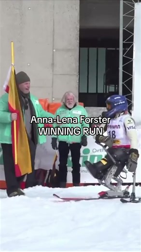 Winning run of Anna-Lena Forster on the first day of the slalom during the FIS Para Alpine World Cup in Feldberg, Germany. #fisparaalpine #fisparasnowsports #worldcupfeldberg #wintersport