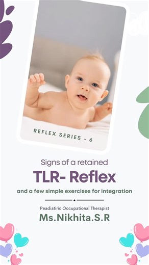 Nikhita | Paediatric occupational therapist on Instagram: "The Tonic Labyrinthine Reflex (TLR) has two movement patterns: ⬇️ Forward (flexion) ⬆️ Backward (extension) Unlike other reflexes: ↔️ ATNR splits the body left & right 👆👇 STNR splits top & bottom ➡️⬅️ TLR splits the body into front & back ⸻ 🍼 Why TLR Is Important TLR helps babies adapt to gravity 🌎 and is deeply connected to the vestibular system 🌀 It plays a major role in: ✨ Muscle tone ✨ Posture & head-righting ✨ Balance & coordin