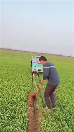 Spring Plowing: Manual Hoeing Trench for Crop Growth!