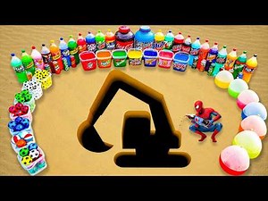 How to Make Giant Excavator with Orbeez, Big Soda Balloons, Pepsi, Coca-Cola & Mentos Explosion