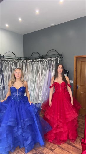 The most perfect ruffled dresses! ❤️💙 #promdress #prom2026 #ruffled #perfect #dresses