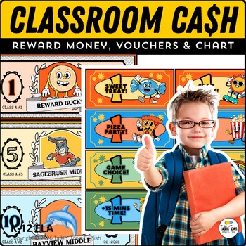 Classroom Cash Editable Money, Custom School Logo, Printable PBIS Reward System