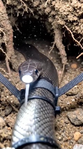 I put a camera on a SNAKE and this happened... 😱🐍#SnakeCam #POV #NatureVideo #Reptiles #AnimalCamera