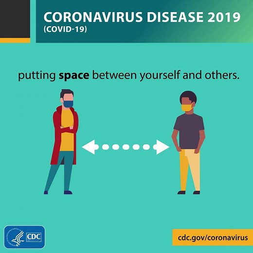 Practice social distancing: put space between yourself & others. Continue healthy habits to help slow the spread of COVID-19. | CDC