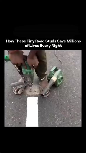 Gadgets | Machine | Technology on Instagram: "These tiny road studs, commonly known as “cat’s eyes,” are life-saving devices that guide drivers safely at night and in poor visibility. Embedded into the road, they reflect the headlights of vehicles, clearly marking lanes, curves, and edges even in darkness, fog, or heavy rain. Their reflective design helps prevent accidents by keeping vehicles in the correct path and warning drivers of upcoming turns or hazards. Though small and often unnoticed, 