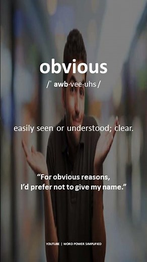 Meaning of obvious in english