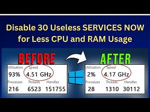 ✅Disable THESE 30 Useless SERVICES NOW for Less CPU and RAM Usage in Windows 10/11