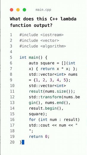 C++ Lambda Magic: Transform Vectors Like This! 🔥 #shorts #c++tutorial #viral