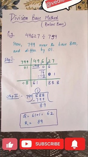 Division short Trick | Division Trick using vedic method #maths #shorts