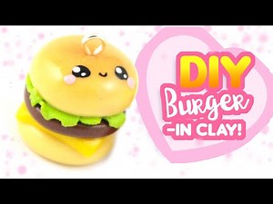 DIY CHEESEBURGER charm 🍔- Polymer Clay tutorial | KAWAII FRIDAY