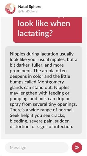 What do nipples look like when lactating?