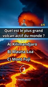 36K views · 436 reactions | Quiz Géologie : Volcanisme et Éruptions Terrestres !  Teste tes connaissances sur les volcans, leurs types et phénomènes éruptifs !  Volcans célèbres, magma et lave, types d'éruptions, formations géologiques, risques volcaniques... Explore les forces telluriques qui façonnent notre planète depuis des millions d'années sur profquiz.fr !  #Quiz #Géologie #Volcans #Éruptions #ProfQuiz #Connaissances #Challenge #Terrestres | Prof Quiz | Facebook