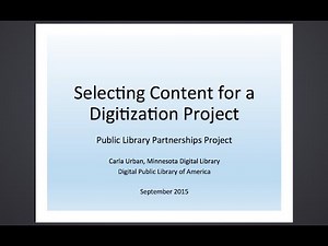 Selecting Content for a Digitization Project