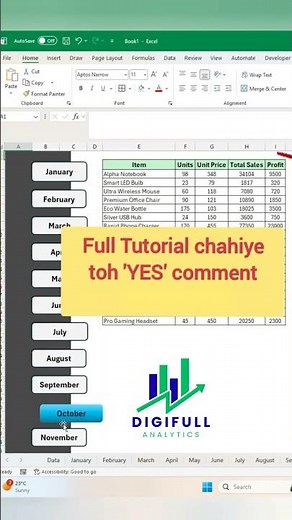 Excel Interactive Dashboard Without VBA #excel #exceltips #productivityhacks