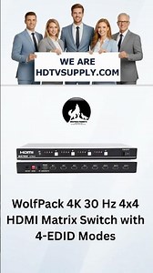 WolfPack 4K 30 Hz 4x4 HDMI Matrix Switch with 4 EDID Modes