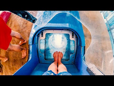 Scary SKY DIVE PLUMMET Trapdoor Water Slide at Aquatopia