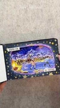 ASMR journal Winter Night Skating❄️⛸️🌌⭐🌙💙|#asmr #journaling #diy #scrapbooking #journal #art