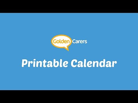 Golden Carers - Printable Calendar