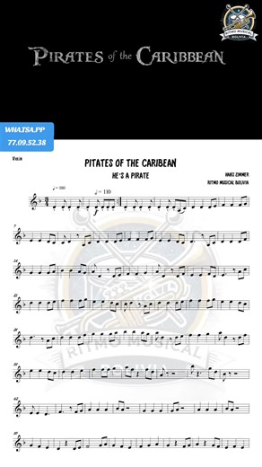 Pirates of the Caribbean Violin Sheet Music