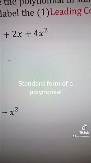 Rewrite a polynomial into Standard Form