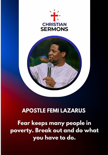 Fear keeps many people in poverty. Break out and do what you have to do. #afl #christianity #sermons #gospelreels #christiansermons