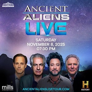 1K views · 82 reactions | Step into the unknown with Ancient Aliens LIVE at Paramount Hudson Valley on November 8! Explore mysteries from Ancient Egypt to the moon with Giorgio A. Tsoukalos, William Henry, Nick Pope & Jason Martell. Limited VIP Photo Op add-on available!  #ExtraterrestrialTheories #AncientAliensLIVE | Paramount Hudson Valley | Facebook