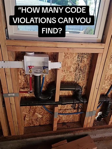 “HOW MANY CODE VIOLATIONS CAN YOU FIND? Real inspection scenario. What would you correct? #plumbingmistakes #plumbingrepair #plumbingcode #plumbingtips #buildingcode