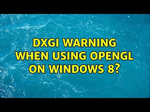 DXGI Warning when using OpenGL on Windows 8? (2 Solutions!!)