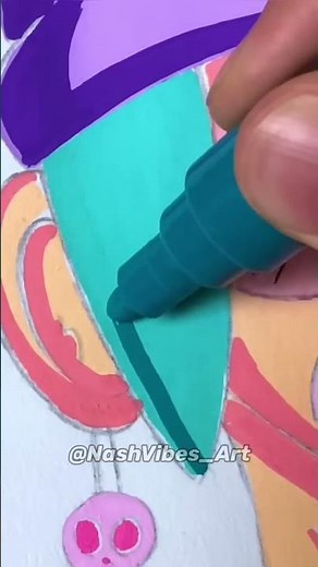 Drawing a NEW Character with Posca Markers! Satisfying Art! (#Shorts)