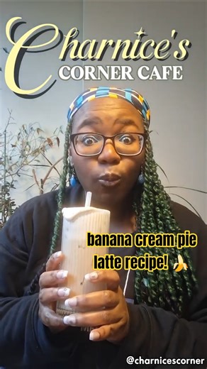 Korean Café Coffee Fantasy: Banana Cream Pie Latte 🍌✨ (Easy Homemade Recipe!) #homecafe #bananacream