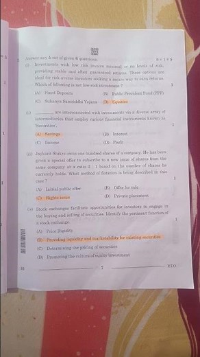 CBSE Class 10 – Introduction to Financial Markets (2026) | Set 4 MCQ Answers | Board Exam Solution