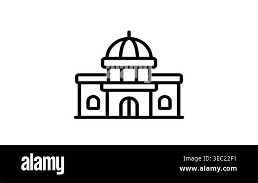 A modern linear animated icon of government building Stock Video Footage - Alamy