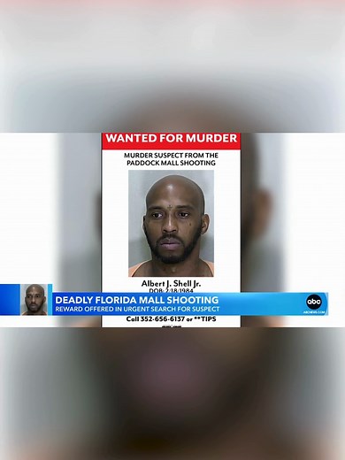 Police are looking for a suspect, as well as a bystander who took evidence from the crime scene, after a deadly shooting erupted on Saturday at an Ocala, Florida mall during the holiday shopping rush. The suspect, 39-year-old Albert J. Shell Jr., is wanted on charges of premeditated first-degree murder and attempted premeditated first-degree murder, police said. A $10,000 reward is available for information leading to his arrest. #floridashooting #floridamallshooting #abcnews