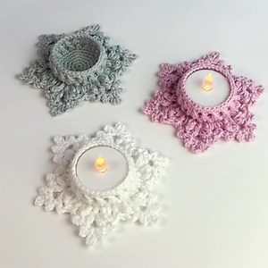 Crochet Pattern Tealight Holder "let It Snow" - Language: English / German - Etsy