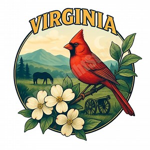Virginia State Emblem PNG: Vintage Circle Logo (digital Download) - Etsy
