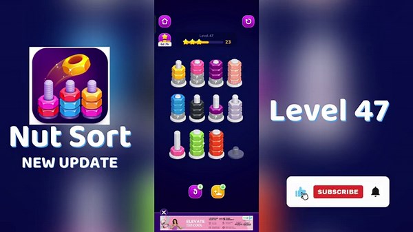 🧩 Nut Sort Level 47 Walkthrough | Step-by-Step Guide 🎮 | Mini Boss