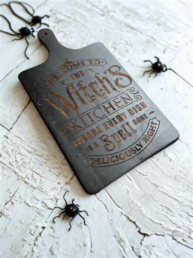 Witch Kitchen Cutting Board Sign – Spooky Farmhouse Décor, Charcuterie Board, Rustic Witch’s Kitchen Wall Art, Halloween Party Decoration - Etsy