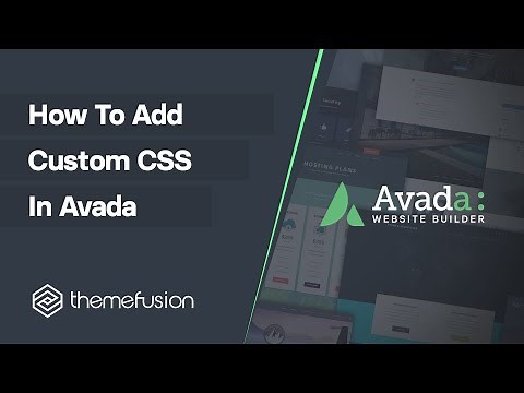How To Add Custom CSS in Avada